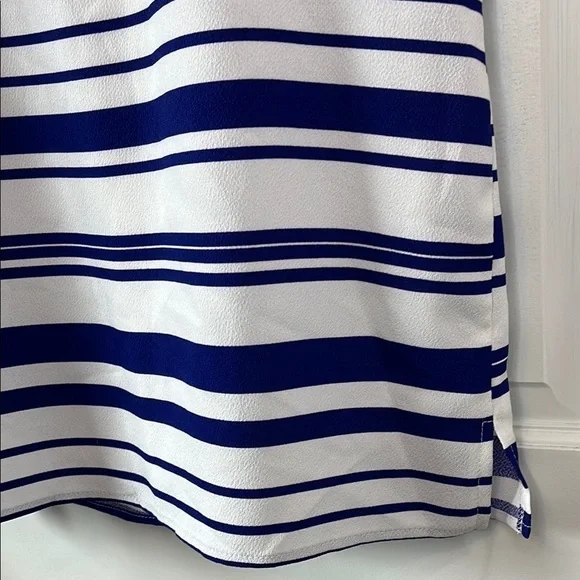 NWT Everly Francesca's Striped Navy Blue and White Sleeveless Dress - Size Small - Picture 2 of 12